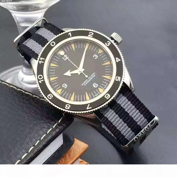 

luxury men wristwatch male clock mens watches red nato strap james bond spectre 007 women automatic mechanical-watch relogio masculino, Slivery;brown