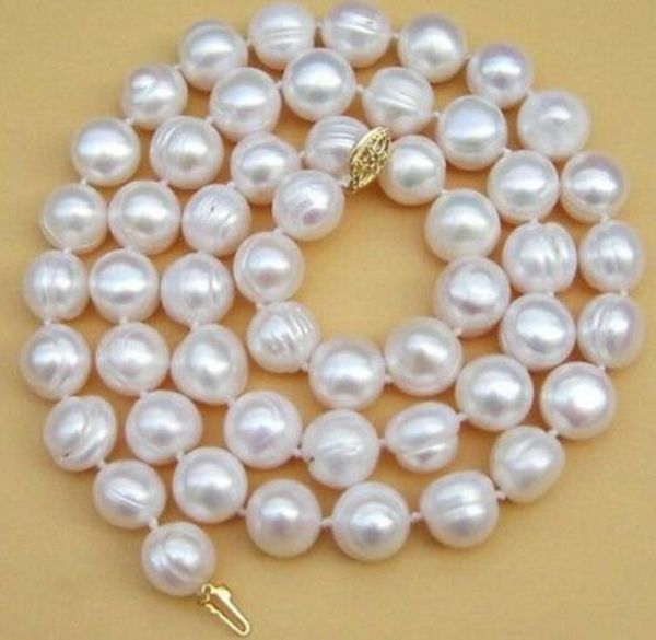 

25" real 10-11mm south sea white baroque pearl necklace, Silver