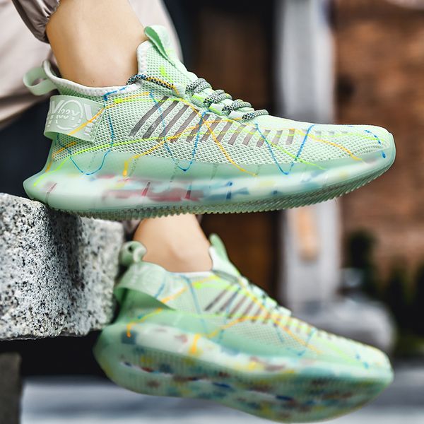 

2020 новые летние моды классических мужских ботинок светящаяся случайный спорт комфортно высокого качество мужской обувь zapatos de hombre, Black