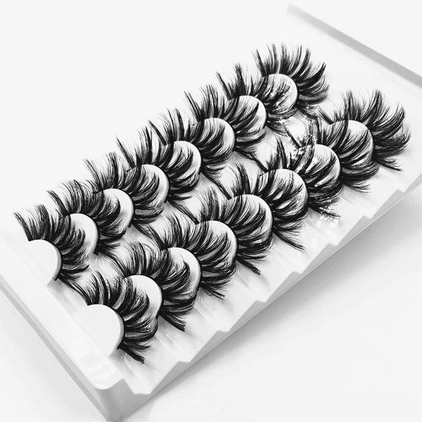 

false eyelashes 8 pairs of handmade 3d mink lashes bulk faux dramatic volume wispy natural wholesale