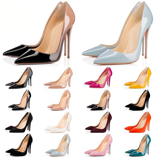 

christian louboutin с коробкой мешка пыли красного днища высокие каблуки донные женщин моды случайные обувь старинные свадебные тройной черн, Black
