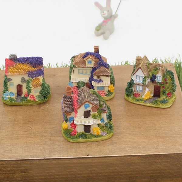 

mini fairy garden miniature resin thatched house micro landscape ornament decor