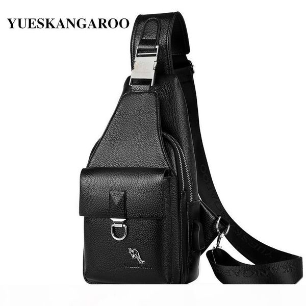 

summer men's chest bags leather crossbody sling shoulder bags for men casual travel messenger bag anti-theft chest pack