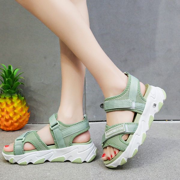 

women's sandals 2020 new platform wedge pu leather sandals women fashion rome style women shoes summer high heel sandals, Black