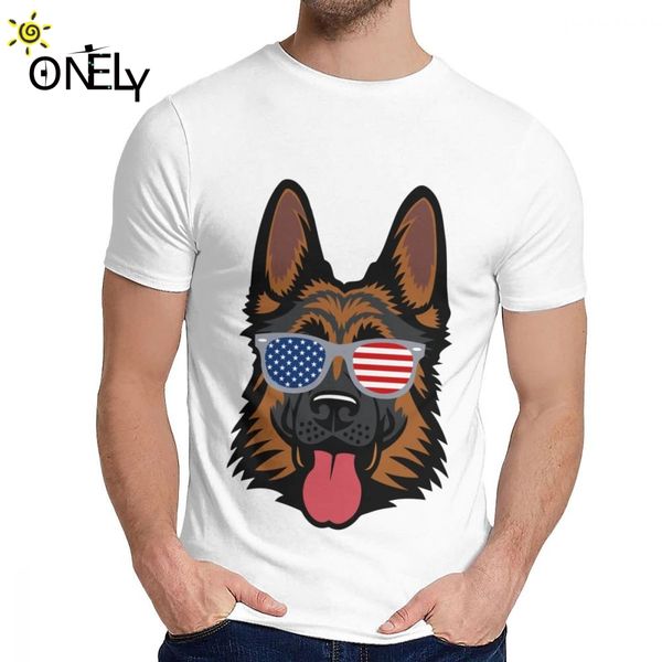 

male t shirt police dog military working dog german shepherd cool independence day fashion round neck vintage short sleeve