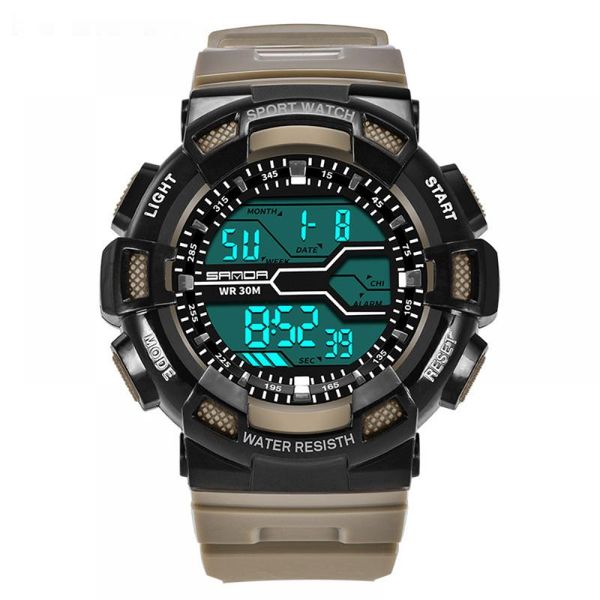 

sanda wristwatch men watches dial large multi-function fashionble watch personality watch electronic waterproof watches outdoor cucwv, Slivery;brown