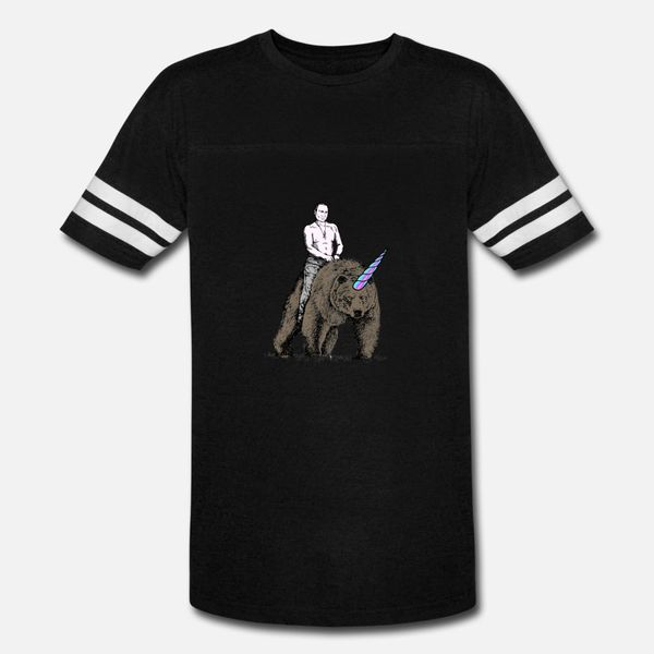 

putin unicorn bear t shirt men printing tee shirt s-xxxl fit authentic summer letters shirt