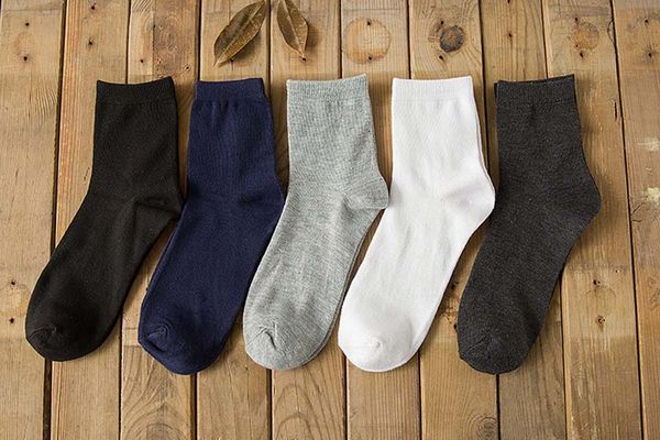 

wholesale- new arrival cotton solid color classic business men's sock brand casual dress mens socks for, Black