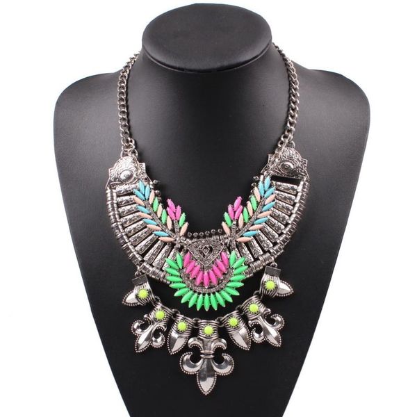 

new latest chunky statement necklace choker chain pendant luxury alloy metal necklace for women party jewelry accessories, Silver