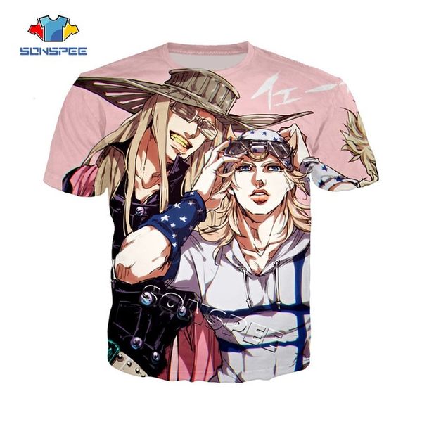 

jojo's bizarre adventure 3d anime printing summer men 3d print shirts humor hippie humor men clothing