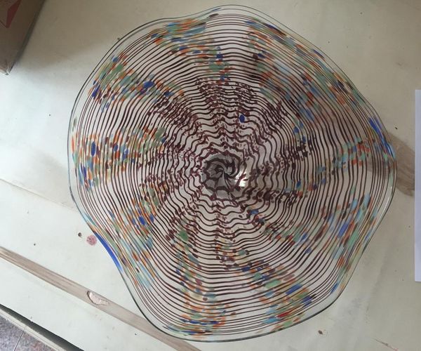 

Hot Sale Flower Wall Plates Interior Decor Blown Glass Wall Lamps LED Bulbs and Art Decoration