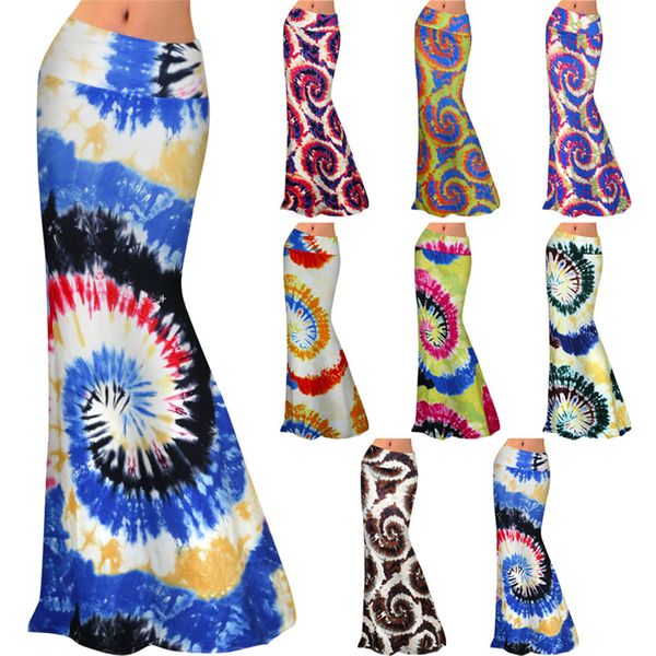 

dropshipping женщин способа конструктора юбки тонкий геометрическая printed высокой талией длинные юбки ol стиль одежды женский, Black