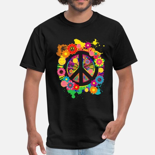 

peace sign hippie 70 s gift item t shirt men printed tee shirt euro size s-3xl standard anti-wrinkle comical spring pictures shirt
