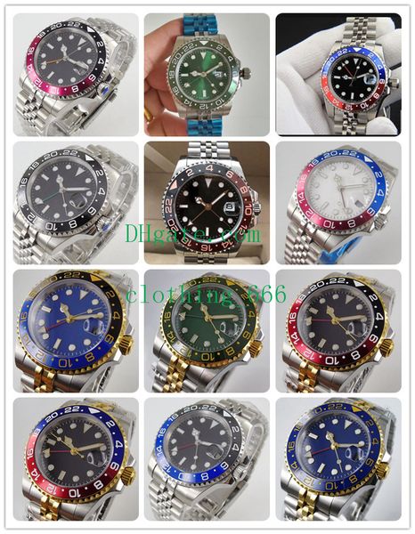 

asia 2813 automatic mechanical 40mm gmt 116710 116713 116718 116719 ceramic bezel sapphire glass jubilee bracelet men's watches, Slivery;brown