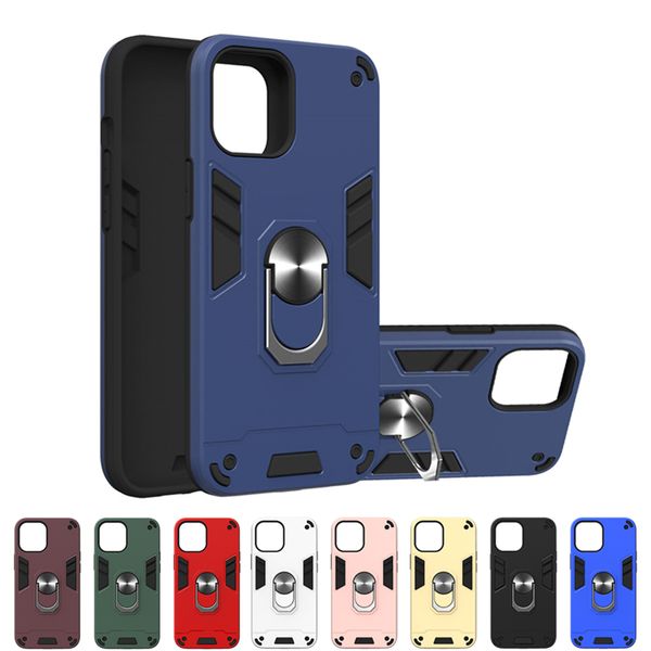 À prova de choque Armour Phone Cases para iPhone 12 11 Caso Pro Max Capa para iPhone SE 2020 XR XS Anti-Queda Cubra com Kickstand Titular