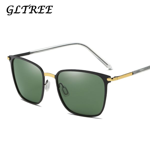 

gltree 2020 fashion women sunglasses polarized men vintage alloy frame classic brand designer men's driving glasses uv400 g245, White;black