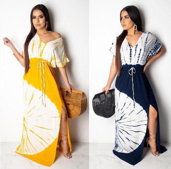 

fashion deep v neck panelled color maxi dresses casual women summer dresses womens designer dresses, Black;gray