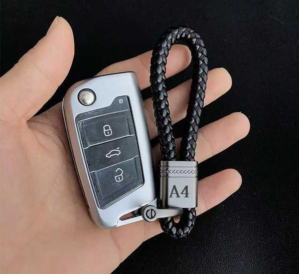 

1pcs car keychain accessories for aud i a3 a4 a6 c6 b5 b7 a5 q5 q7 8l c7 8v a1 s3 q3 a8 b9 s line a7 car logo badge styling, Silver