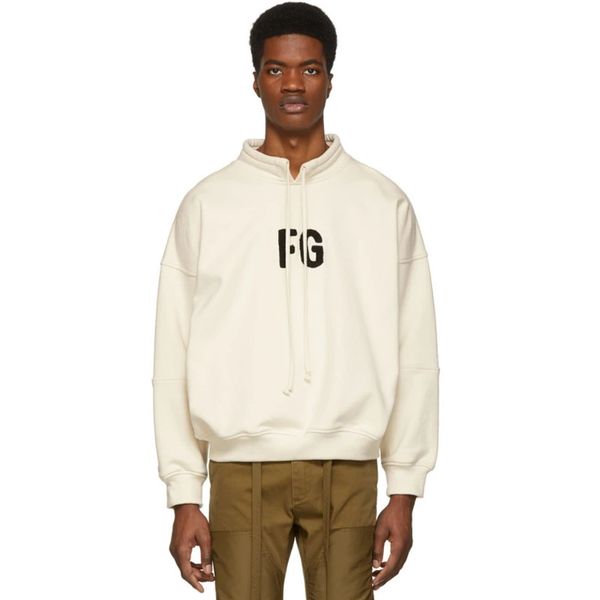 

19ss fog страх god fg вышивка мода стенд воротник толстовка high street casual с длинным рукавом пуловер свитер street hfhlwy034, Black