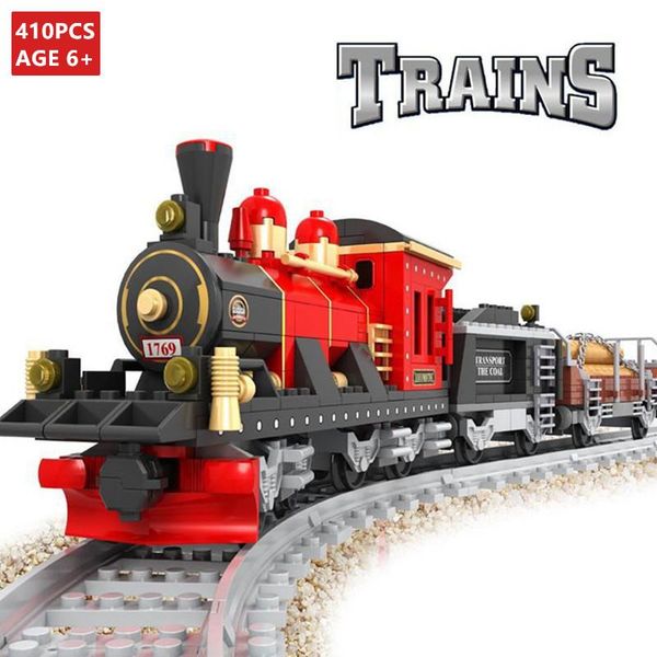 

410pcs city train building blocks наборы трек рельсы brinquedos creator technic playmobil кирпичи цифры хобби обучающие игрушки qylfcz