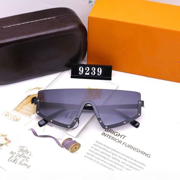 

mens woman sunglasses designer sunglasses man womens oversized goggle glasses uv400 v letters 9239 6 color with box, White;black