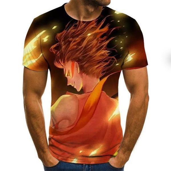 

summer new cartoon t -shirt printing men 's t -shirt 3d anime printing print t -shirt 3d print shirts aesthetic oversized anime men clo