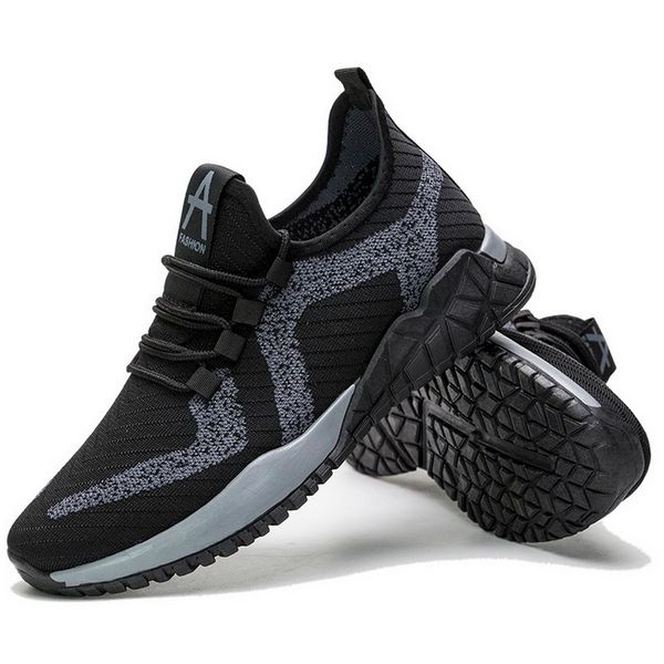 

dropship 2020 steel toe safety work shoes men lightweight anti-working breathable wear-resisting sneakers men running shoes boy, Black