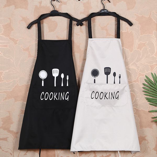 

new waterproof polyester apron woman bibs home cooking baking coffee shop cleaning dishwashing aprons kitchen accessoy