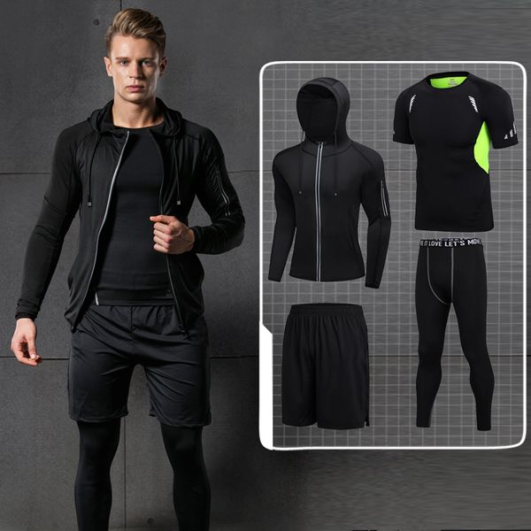 

hip hop clothing for men fashion compression tracksuits full shirt+leggings with leggings plus size xxl gray black mens suits