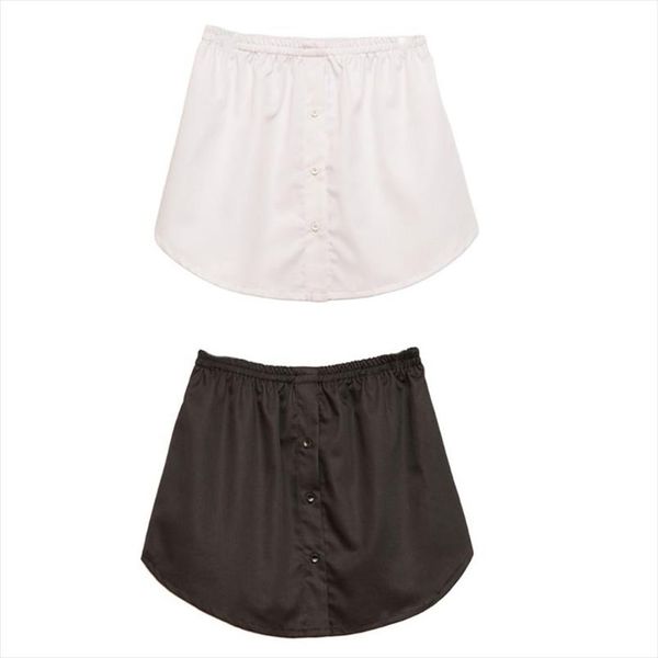 

womens a line flared curved fake false hem button down detachable waist skirt drop shipping high quality, Black