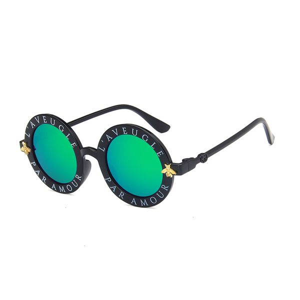 

девочка baby boy cute summer круглая рамка небольшой детской очки steampunk bee дети солнцезащитные очки e7rf, White;black