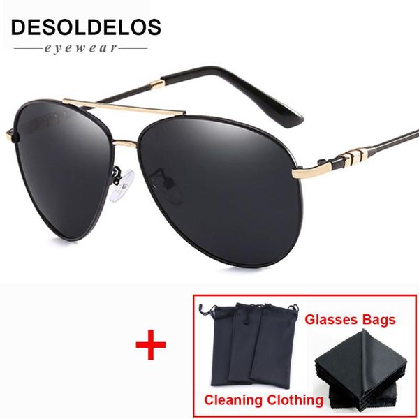 

2020 desoldelos uv400 pilot yurt sun glasses men polarized sunglasses brand logo design driving glasses goggles, White;black