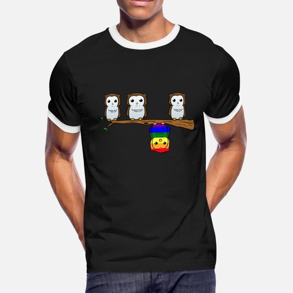 

lgbt owl t shirt men customize short sleeve s-3xl slim loose fashion spring autumn pattern shirt