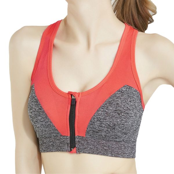 

wireshockproof gym women zipper push up sports bra padded fitness athletic running yoga vest sport shake underwear pro, White;black