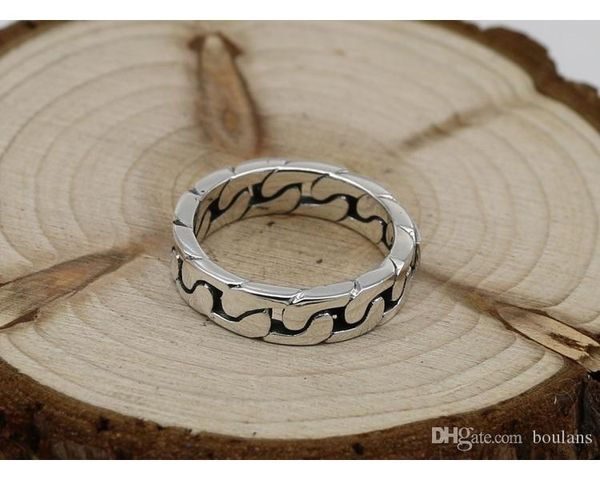 

925 sterling silver ring trend personality jewelry punk style hip-hop hip hop simple smooth couple weave 2020 new hot, Slivery;golden