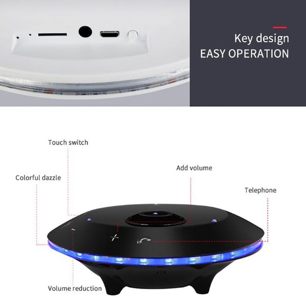 

magnetic levitating bluetooth speaker led flash wireless floating speakers