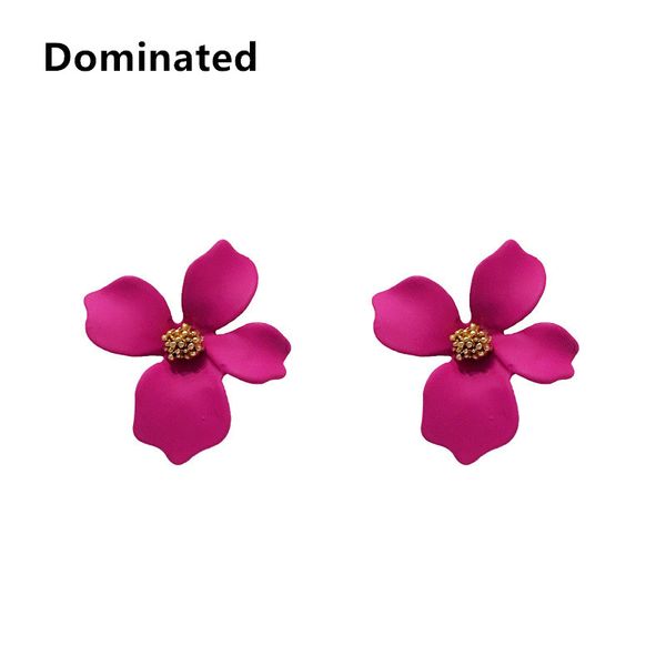 

2020 dominated flower multicolor earrings simple temperament lady alloy stud earrings, Golden;silver
