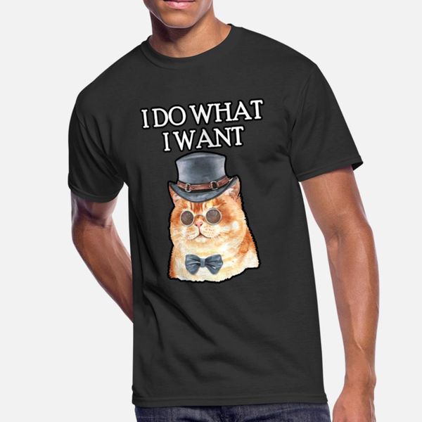 

i do what i want arrogant cat t shirt men designer cotton round neck original anti-wrinkle authentic spring trend shirt