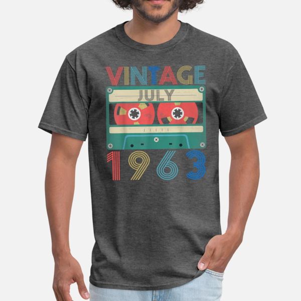 

retro vintage july 1963 birthday t shirt men custom short sleeve size s-3xl gents crazy fashion summer style standard shirt