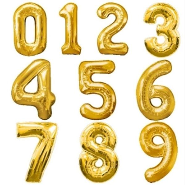

1pcs 40 inch numbers balloons aluminum foil helium balloon birthday wedding party decoration celebration baloes pink blue gold