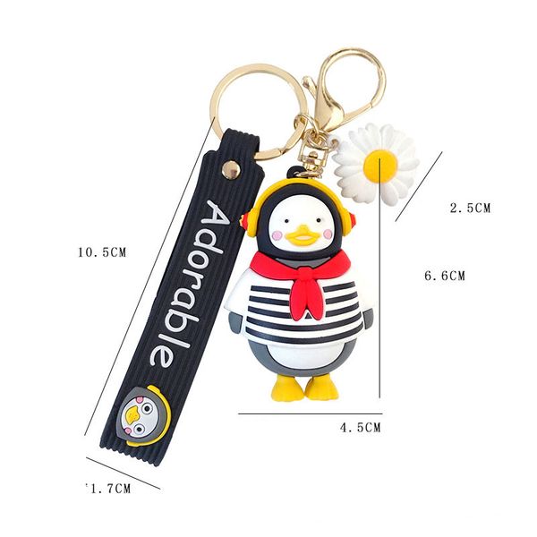

wholesales key корейский модный тренд экологию пвх penguin брелок прекрасный мультфильм автомобилей кольцо для путешествий сувенирные подарк, Black