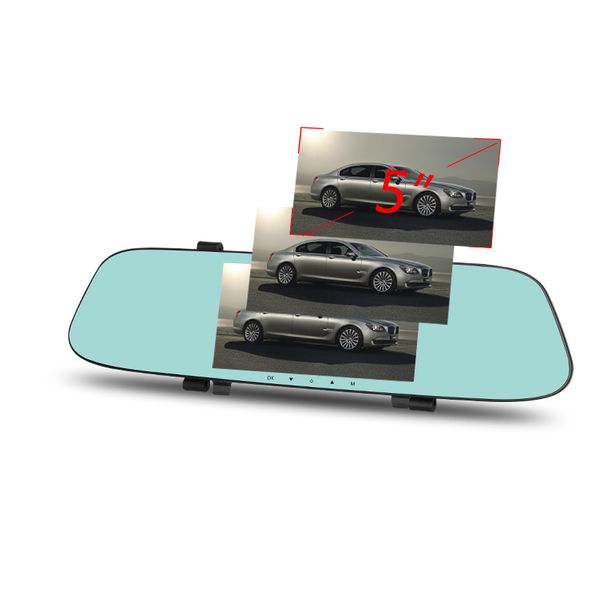 

car dvr camera sprint camera automatic 5" full hd 1080p rearview mirror dvr digital video recorder night vision dual lens