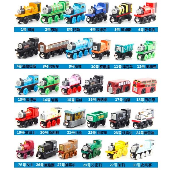 

59 styles wooden trains toy car series block assembly train track car connection for children toy