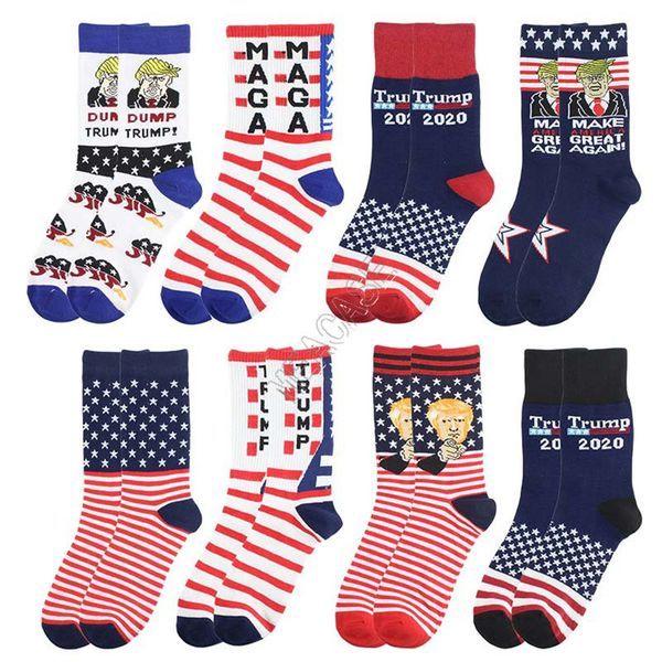 

2020 trump mid-carf length sock socks skateboard socks teenagers long stockings letters stars striped maga socks tube hosiery d82611, Pink;yellow