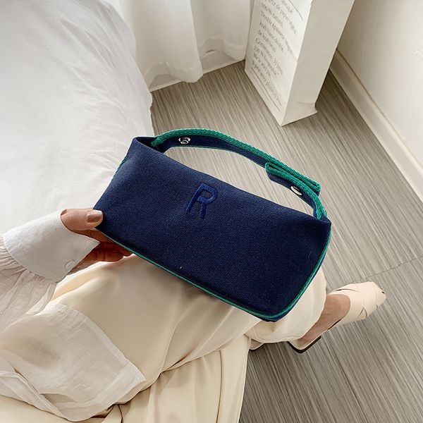 

new french design fashion canvas square bag lunch bag & elegant handbag banquet width 22cm height 10cm thickness 11cm