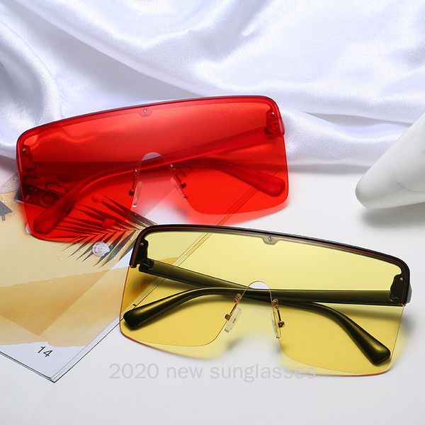 

vintage frameless oversized sunglasses women retro man siamese goggles women's sun glasses woman fashion nx, White;black