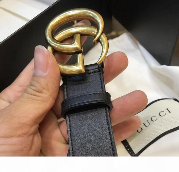 

double-sided imported calf leather interlocking buckle 414516 3cm women belt, Black;brown