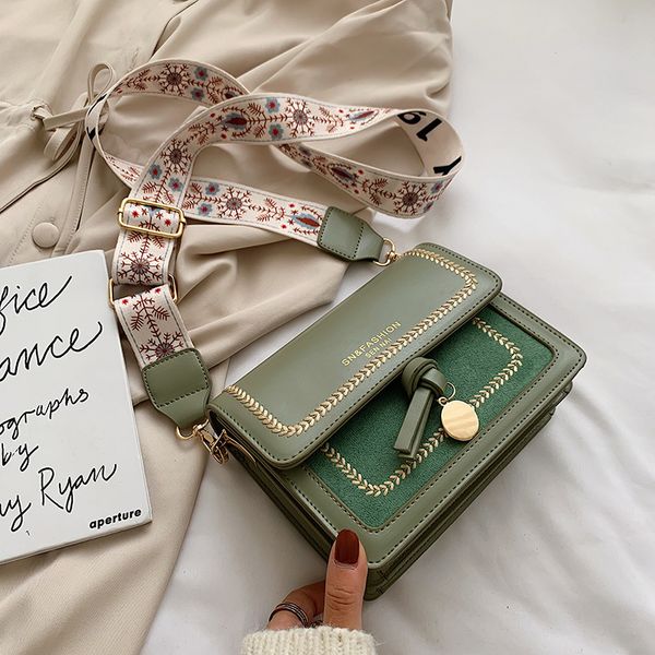 

2020 contrast color leather crossbody bags, travel bag, fashion simple shoulder bag, women crossbody bag