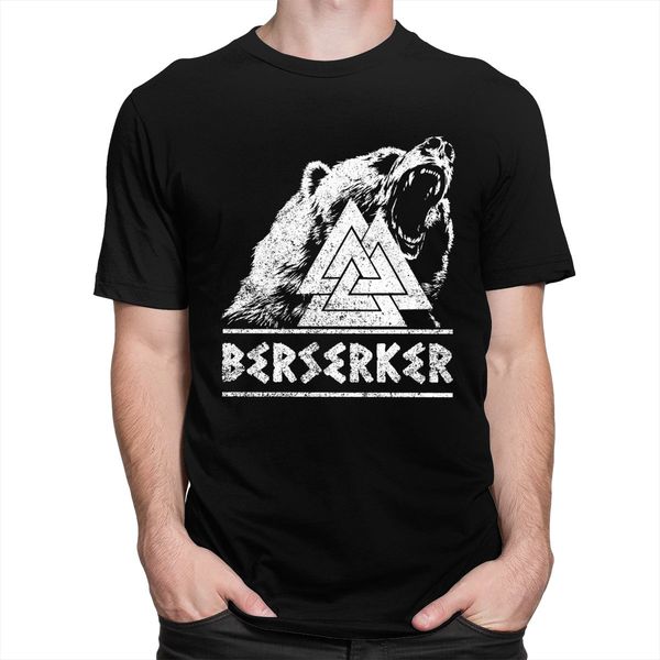 

men's odin's special warrior bear tshirt short sleeves 100% cotton t-shirt round neck print viking forces berserker tee shirts