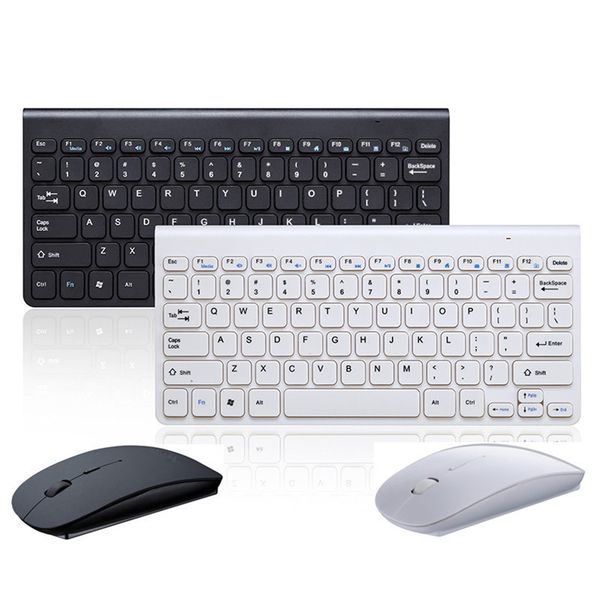 

keyboard mouse combos 2.4g usb ultra-thin wireless mini 78 keys and slim set black white work hone office for pc/laptop